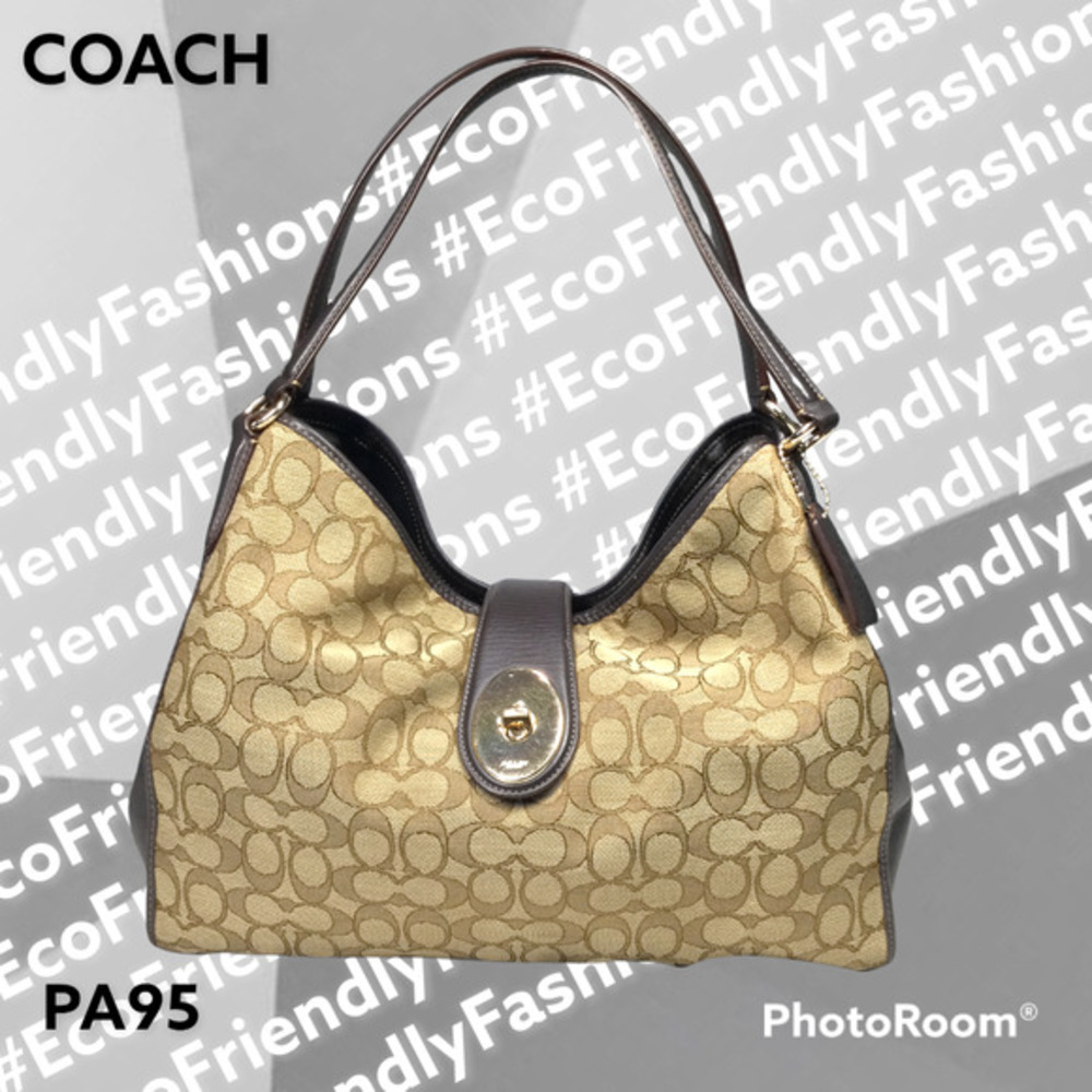 COACH Women's Brown Madison Carlyle Shoulder Bag In Printed Signature Fabric